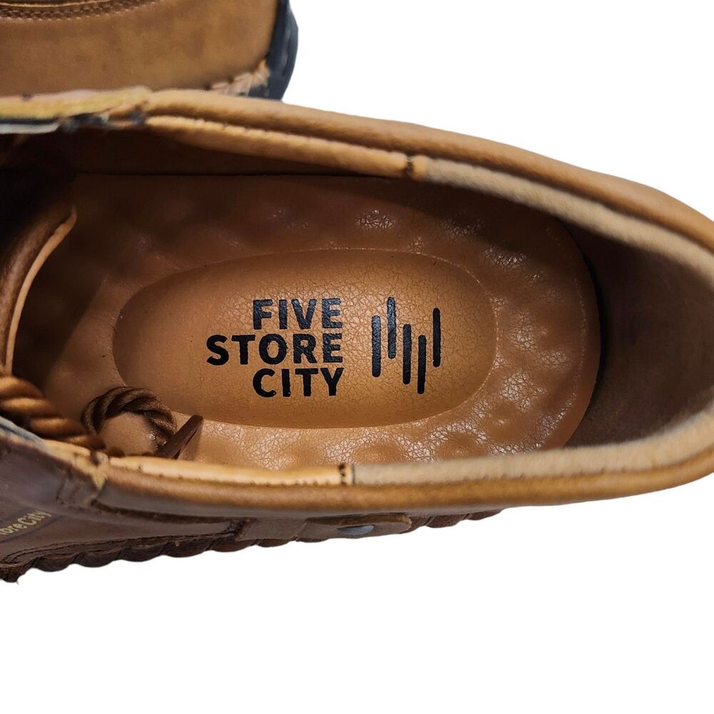 FiveStoreCity Sneakers Loafers Mens 10.5 Handmade Leather Brown Multifunctional - Picture 9 of 10